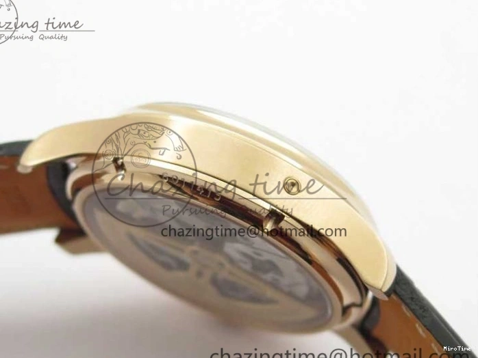 MIROTIME 0129 Elegant Portugieser Perpetual Calendar IW503302 RG V9F 1:1 Best Edition Gray Dial on Black Leather Strap A 7096